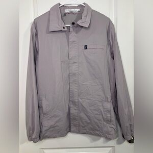 Criquet Golf Jacket Mens Size Medium Gray Performance Full Zip Windbreaker